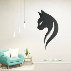 Elegant Wooden Cat Wall Décor