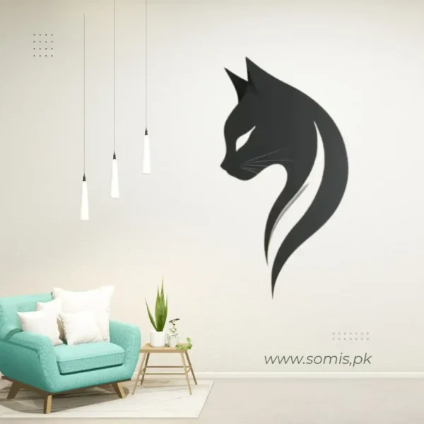 Elegant Wooden Cat Wall Décor