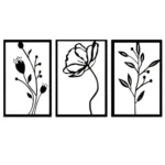 Floral Themed Wall decor 3 Piece Flower Set Wooden Wall Art - Image 2