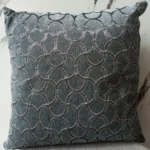Luxury Jacquard Grey Velvet Cushion Cover – Patterned Design - Image 2