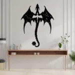 Dragon Wooden Wall Art, Wooden Fantasy Wall Decor, Mythical Dragon, Legendary Dragon Art