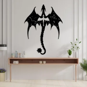 Dragon Wooden Wall Art, Wooden Fantasy Wall Decor, Mythical Dragon, Legendary Dragon Art