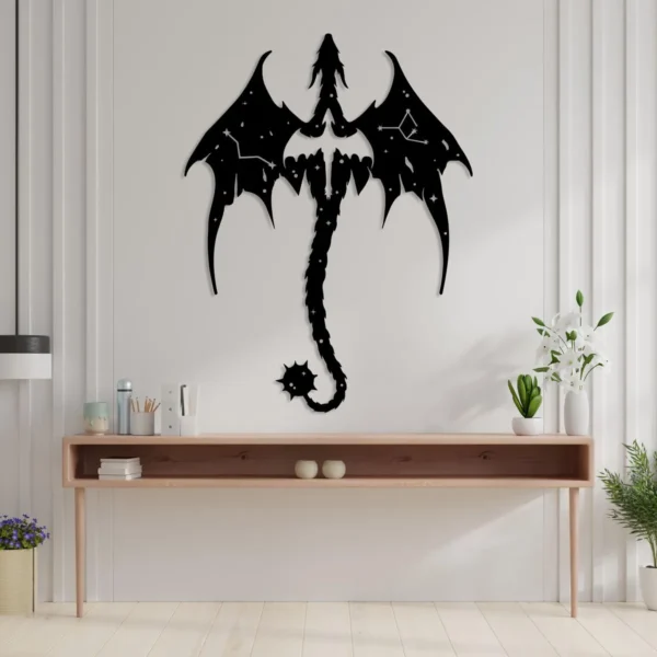 Dragon Wooden Wall Art, Wooden Fantasy Wall Decor, Mythical Dragon, Legendary Dragon Art