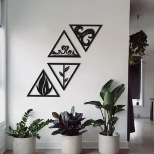 Wooden Earth, Water, Fire, Air Art, 4 Elements of Nature Signs, Farmhouse Decoration, Livingroom Wall Art