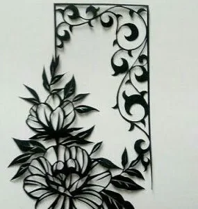 Floral Scrollwork Wooden Wall Art – Elegant Corner Botanical Design