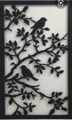Bird on Trees Motif Decorative Wooden Wall Art