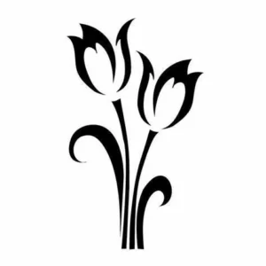 Elegant Tulip Trio Wooden Wall Art – Floral Silhouette Home Decor