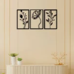 Floral Themed Wall decor 3 Piece Flower Set Wooden Wall Art