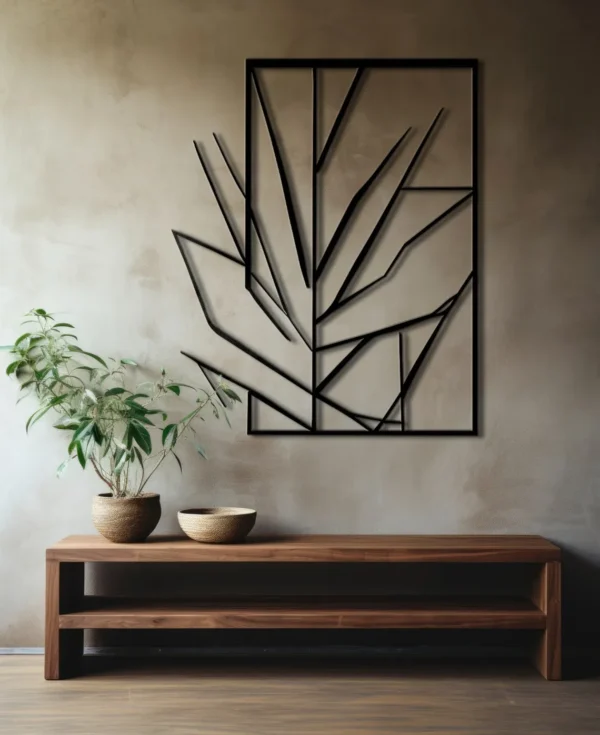 Window shaped branches wall decor - Rustic design with dried tree branches pattern on rectangular Wooden panel - Home decor gift - Wall art - Image 1