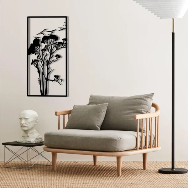 Tree and Flying Birds Wooden Wall Art,WoodenTree Wall Decor, Nature Themed Decor, Minimalist Laser Cut Tree and Birds,Gift for Nature Lovers