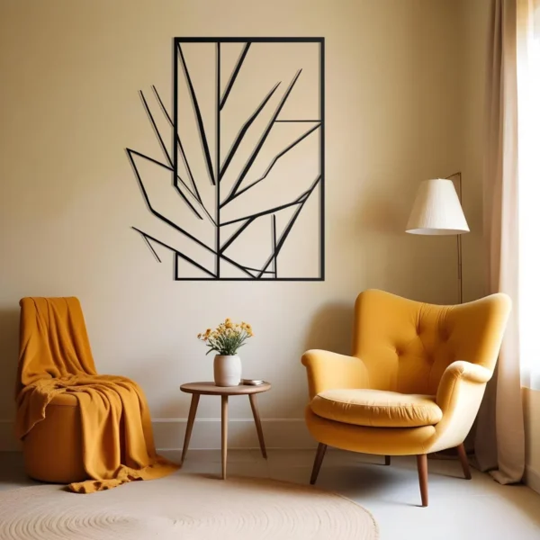 Window shaped branches wall decor - Rustic design with dried tree branches pattern on rectangular Wooden panel - Home decor gift - Wall art - Image 3