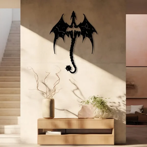 Dragon Wooden Wall Art, Wooden Fantasy Wall Decor,  Mythical Dragon, Legendary Dragon Art - Image 2