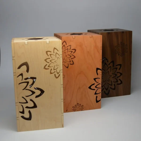 Wooden Hanging Lamp w/ floral design - Image 3