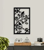Bird on Trees Motif Decorative Wooden Wall Art