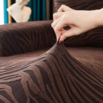 Zebra Velvet Sofa Covers ( Dark Brown ) - Image 2