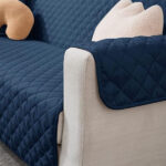 Ultrasonic Quilted Sofa Cover Navy Blue - Image 3