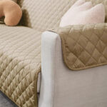 Ultrasonic Quilted Sofa Cover Beige - Image 3