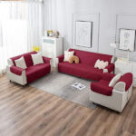 Ultrasonic Quilted Sofa Cover Maroon - Image 2