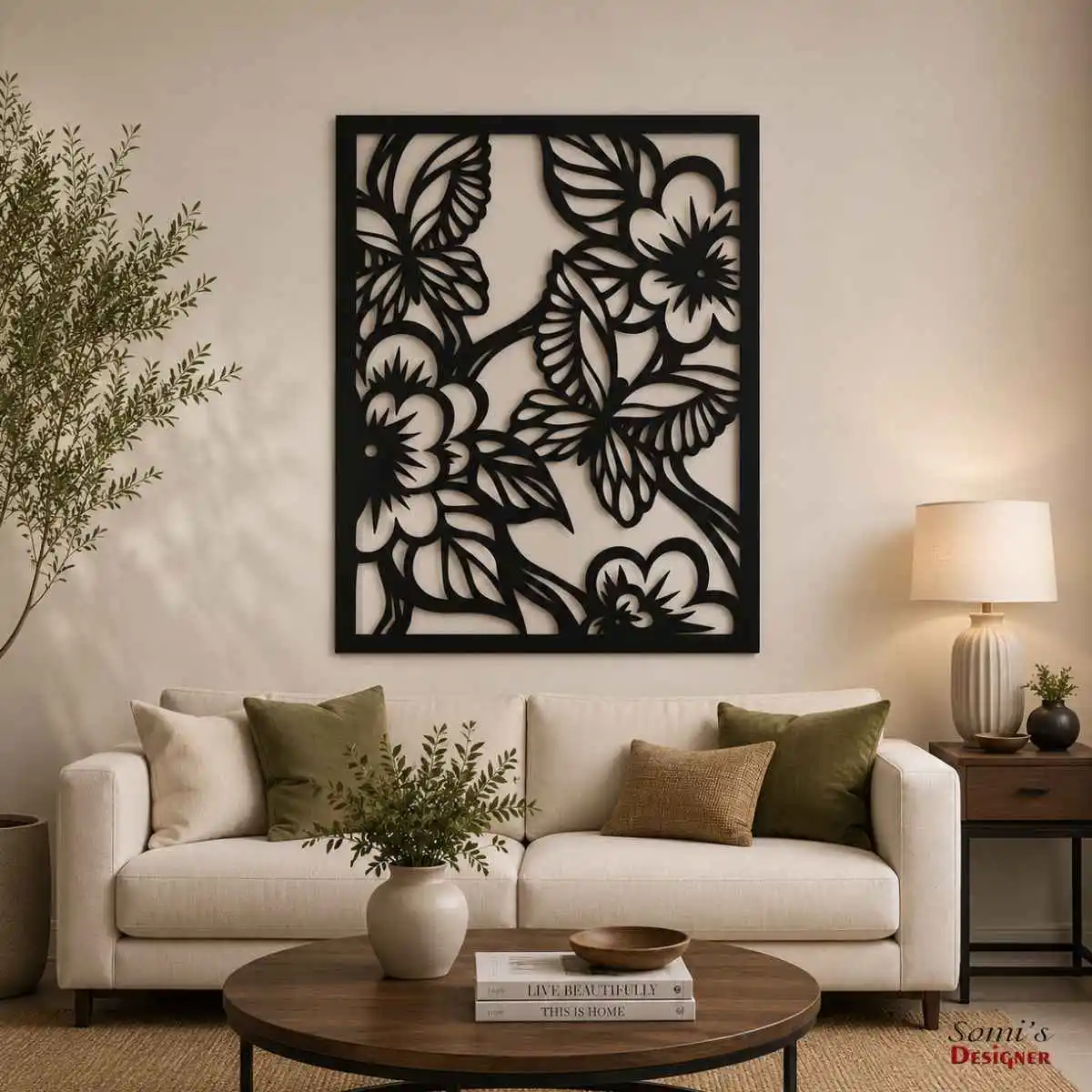 Luxury Butterfly Floral Wall Art for Modern Home Decor Luxury Butterfly Floral Wall Art for Modern Home Decor 06 - Image 1