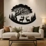 Luxury Deer Forest Wall Art for Modern Home Decor 04
